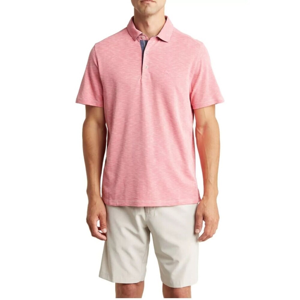 Tommy Bahama Men's Kohala Peak Soft Fabric Short-Sleeve Polo Shirt Pink XXL